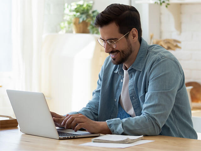 A man working on a laptop