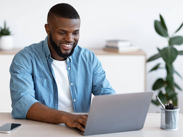 A man working on a laptop